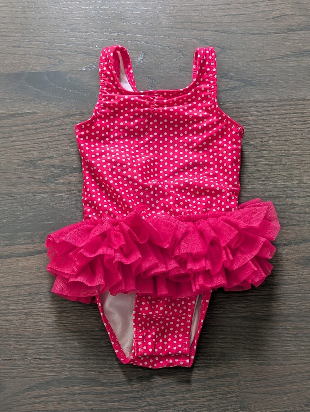 Cat & Jack Toddler Girls' Tutu Style Polka Dot One Piece Swimsuit 2T Pink